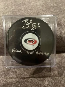 Brent Burns Signed Carolina Hurricanes Logo Hockey Puck Fanatics Authentication! - Picture 1 of 2