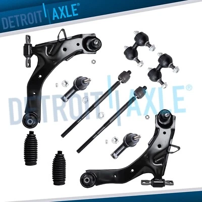 10pc Front Lower Control Arms + Tierods Sway Bars for 2001-2006 Hyundai Elantra - Image 1 of 4