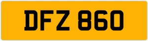 DFZ 860 D 3x3 DATELESS PRIVATE NUMBER PLATE DOM DAN DON DAV DEL DEZ DEC DAZ DEA - Picture 1 of 1