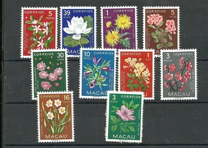 PORTUGAL MACAO, FLORES, YV # 363/72, JUEGO COMPLETO, GOMA ALTERADA, ¡MUY BONITO! - Imagen 1 de 1