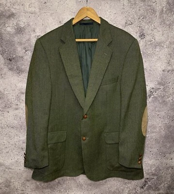 Burberry London Vintage Mens Green Wool Two Button Blazer Jacket Size 54 - Image 1 of 4