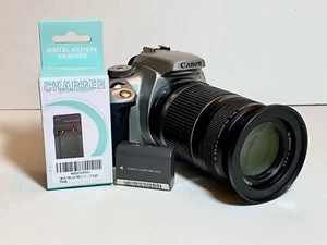 Working Canon EOS Rebel XTI Camera Body EF-S 55-250 Lens Battery Charger - Picture 1 of 10