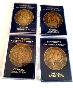 Goodwill Games Official Medallion Coins Basketball-Swim-Sail-Horse -Seattle 1990 - Picture 1 of 7