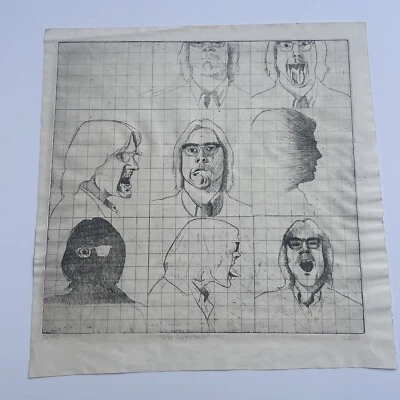 ARTIST C KEITH ETCHING 9 SELF PORTRAIT MODERNIST 1970'S EXPRESSIONISM SIGNED - Image 1 of 4