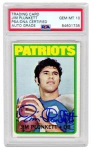 Jim Plunkett Autographed Patriots 1972 Topps RC Card #65 - (PSA/ Auto 10) - Picture 1 of 2