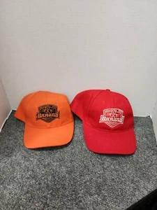 OKC Oklahoma City Barons Hat AHL Hockey Strapback Adjustable Red Orange Lot Of 2 - Picture 1 of 4