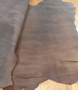 3 dark brown pig suede full leather hides 1.2mm 2.5 - 3.5 oz 35.75 sq ft