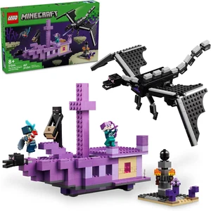 LEGO Minecraft the Ender Dragon and End Ship Building Set, Video Game Toy with 2 - Picture 1 of 12