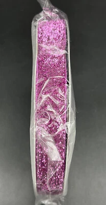 10 Yards 5/8" Fuchsia Glitter Sparkle Velvet Ribbon lot Sewing Trim NEW - Image 1 of 2