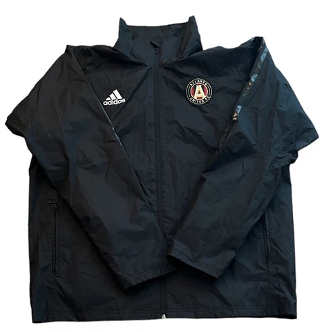 Adidas Climastorm Atlanta United FC Men Black Tiro Windbreaker Jacket Size XL Cover