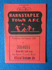 Barnstaple Town V Walsall Friendly Programme 2/8/90 - 4 Pager