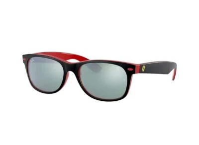 Ray-Ban RB2132M Scuderia Ferrari Matte Black on Red/Silver Flash 55mm Sunglasses - Image 1 of 4