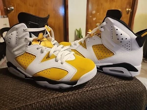 NIKE AIR JORDAN RETRO 6 YELLOW OCHRE WHITE BLACK SIZE 11 US - Picture 1 of 23