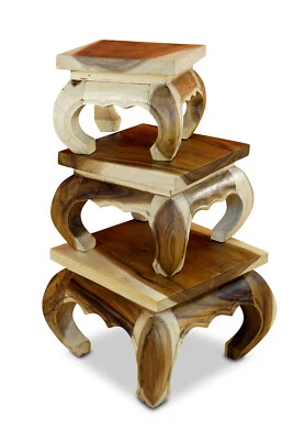 Side Table Solid Wood Table Set Opium Table Solid Living Room Tables Suar - Image 1 of 4