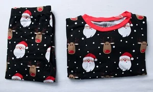 Bums & Roses Unisex Kid's Bamboo Two Piece Pajama Set AW5 Snow Ho Ho Size 7/8 - Picture 1 of 8