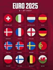 Mujer Euro 2025 Suiza Bandera Pack 15 Naciones 5' x 3' Tela Banderas 49,95€ - Imagen 1 de 14