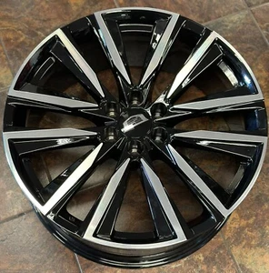 24'' inch Escalade Black Machine FR90 Wheels Tires Silverado Tahoe Sierra Yukon - Picture 1 of 4