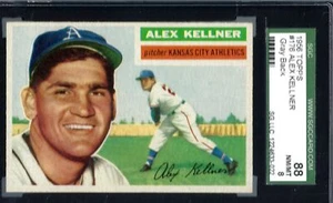1956 Topps #176 SGC 88 Alex Kellner A's dorso grigio 176  - Foto 1 di 2