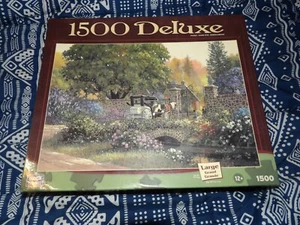 Mega Puzzles 1500 Deluxe Pc Jigsaw Gatekeeper's Cottage Unopened Box Damaged - Picture 1 of 4