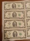 $2 Bill Lot Of 10 Uncirculated Consecutive Seriel Number 2017A Series
