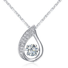 Oval Pendant Swinging Cz Necklace Sterling Silver Womens Ginger Lyne