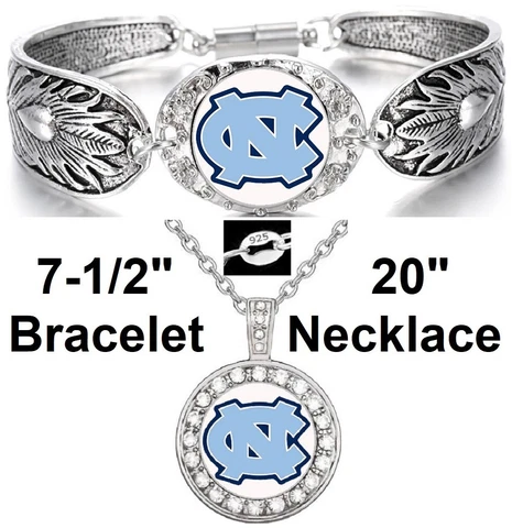 Special North Carolina Tar Heels Womens Sterling Necklace Bracelet Jewelry D3D18 Cover