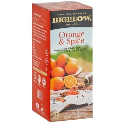 Bigelow Orange & Spice té de hierbas, 28 bolsas de té estándar/caja, paquete dispensador Foto 1 de 2