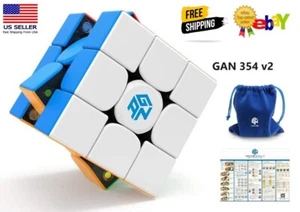 GAN 354 M v2 Magnetic Speed Cube 3x3x3 Stickerless Magic Cube, Puzzle Toy - Picture 1 of 11