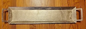 Pottery Barn Long Textured Aluminum Handled Serving Tray 26"x6" - Picture 1 of 10