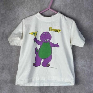Vintage 90s Barney KIDS SIZE 3T White T-Shirt 1992 - Picture 1 of 8