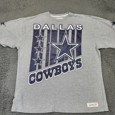 Dallas Cowboys Shirt Mens 2XL Gray NFL Football Big Graphic Double Sided Tee - Image 1 of 4