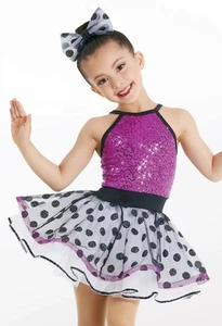 Pre-Owned Costume Medium Child Purple Weissman 12162 Tap Jazz Clogging Musical T - Picture 1 of 3