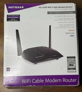 NETGEAR AC1200 Kabel WiFi Modem Router Model C6220 802.11ac Dual Band Gigabit - Zdjęcie 1 z 9
