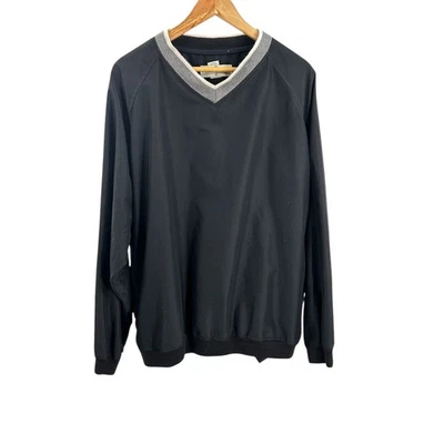 Pullover cortavientos de golf Consensus Golf para hombre XL negro manga larga cuello en V Foto 1 de 4
