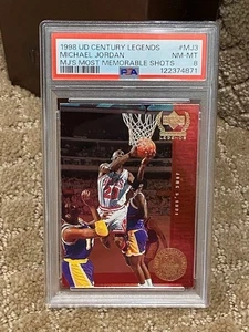 1998 U.D. Century Legends Michael Jordan PSA 8 #MJ3 Bulls Memorable shots Card - Picture 1 of 1