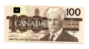 100 DOLLARS VERY FINE BANKNOTE FROM CANADA 1988 PICK-99 - Picture 1 of 2