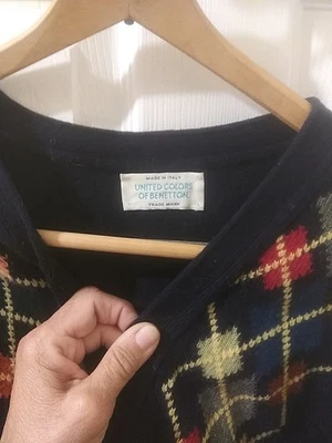  LG United Colors of Benetton Suéter Hombre Azul Abotonado Multicolor Foto 1 de 4