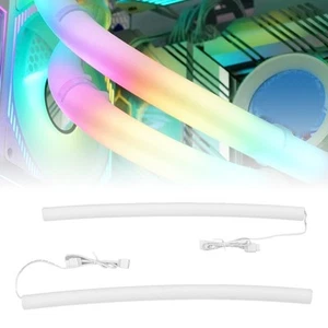 2x Manchon de Tube ARGB pour Tube de Refroidissement à Eau Silicone Programmable 360° Panoram FG - Photo 1/24