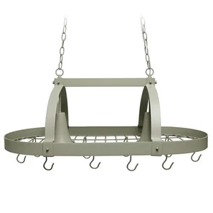 Elegant Designs PR1000-SLT Home Collection 2 Light Kitchen Pot Rack with Down... - Picture 1 of 12