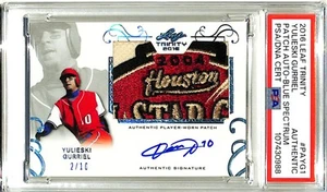 2016 Leaf Trinity YULIESKI GURRIEL Signed Patch Auto Card PSA/DNA Slabbed 2/10 - Picture 1 of 3