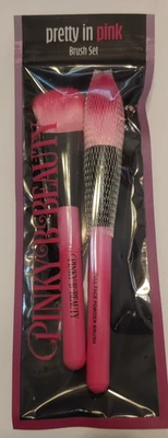 Pinky B Beauty Pretty In Pink Brush Set - Powder Brush & Blush/Contour Brush - Image 1 of 2