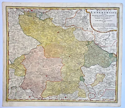 ALEMANIA LUNEBURG HOMANN HRS 1765 SIGLO XVIII GRAN MAPA ANTIGUO Foto 1 de 4