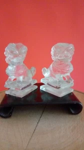 Natural clear white crystal handcrafted to lucky feng shui animals 白水晶風水麒麟 - Picture 1 of 5