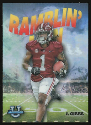 2022 Bowman University Chrome #RM-5 Jahmyr Gibbs Ramblin Man - Image 1 of 2
