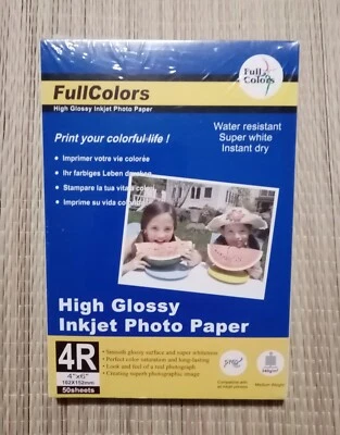 Photo Paper High Glossy Inkjet 50 Sheet Pack of 4" x 6" Fullcolors - Image 1 of 3