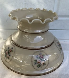 Lamp Shade 9.5” Quoizel Abigail Adams Globe Earth Tones Pink Roses Fitter - Picture 1 of 9