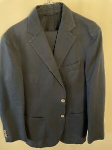 Navy Chino Suit Supply Suit 40r  Wool Cotton Blend