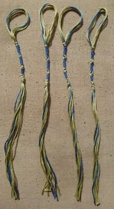 Home made set of Messianic Hebrew tzitzit, tassels, fringes (Green) - Picture 1 of 3