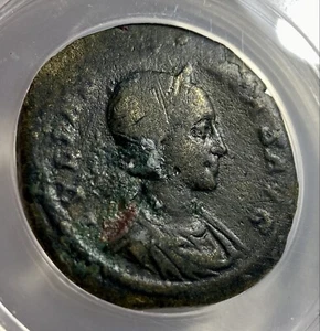 Julia Soaemias mother of Elagabalus, Æ Sestertius - ANACS - Picture 1 of 3