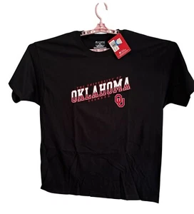 T-shirt Champion University Of Oklahoma Sooners nera cotone XL NUOVA CON ETICHETTE - Foto 1 di 9